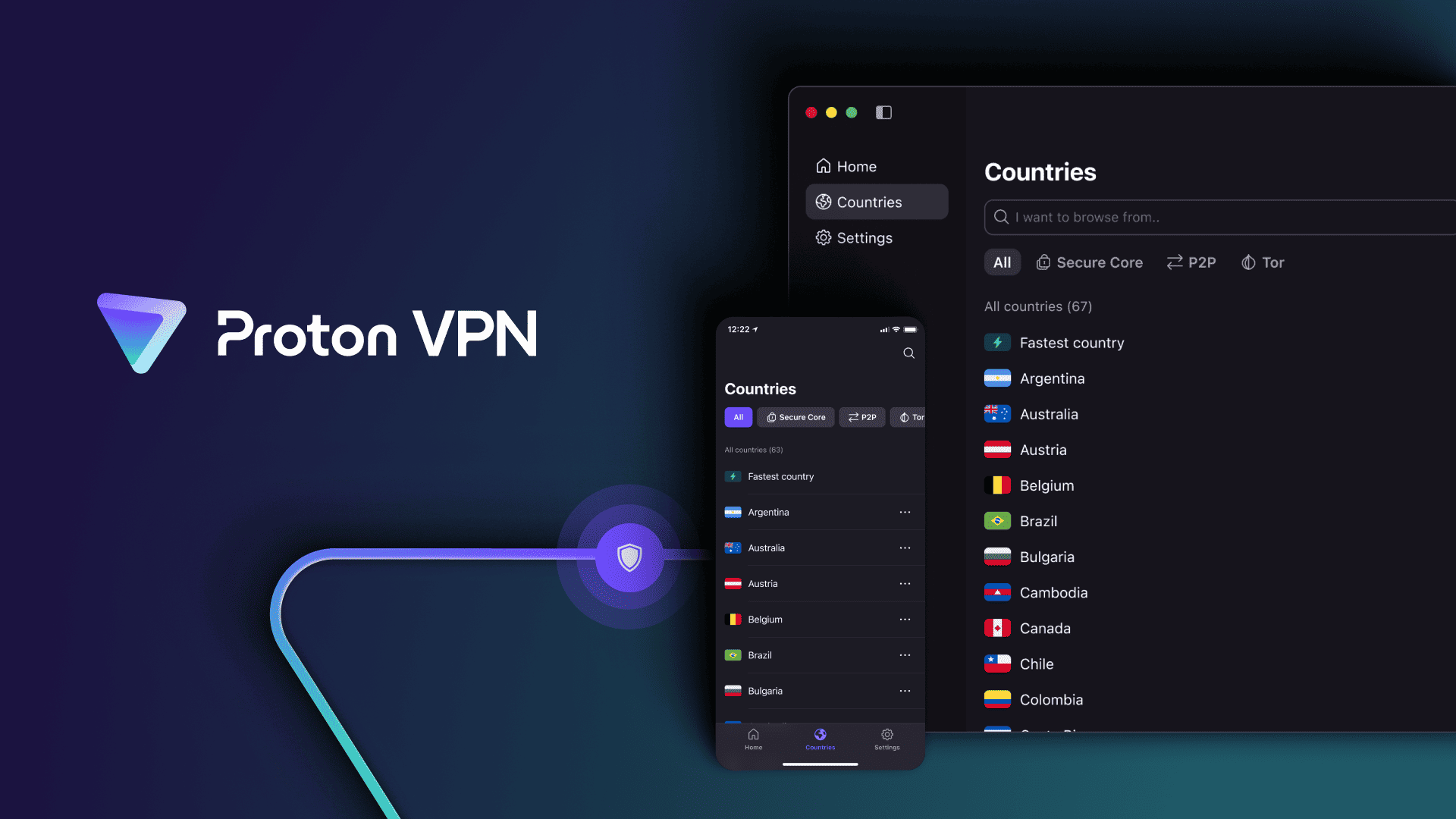 ProtonVPN - Visuel desktop